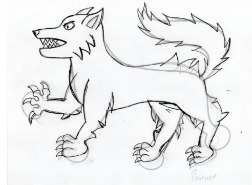 Dessin de loup héraldique par Augusto L