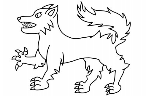 Dessin de loup héraldique par Augusto L