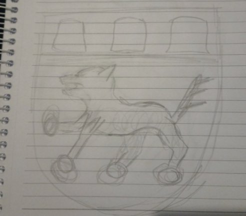 Dessin de loup héraldique par Augusto L
