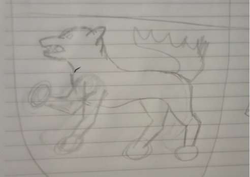 Dessin de loup héraldique par Augusto L