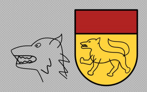 Dessin de loup héraldique par Augusto L