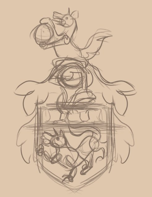 Esquisse de blason Loubet del Bayle, Raven Foxx