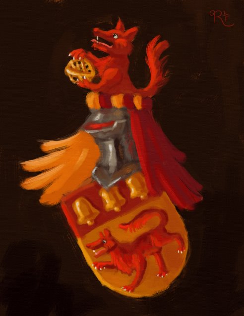 Armoiries Loubet del Bayle. Peinture digitale par Raven Foxx