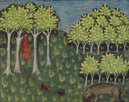 Chapitre LXX Ci devise comment on puet prendre les lous aux aguilles, Livre de la chasse, Gaston Phébus
