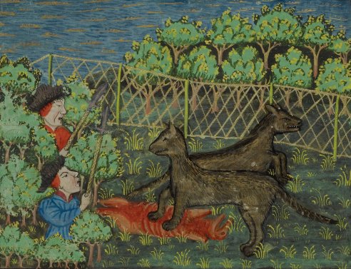 Chapitre LV, Ci devise comment on puet prendre les lous à la croupie, Livre de la chasse, Gaston Phébus