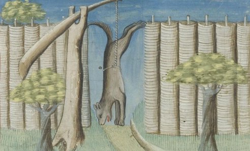 Chapitre LV, Ci devise comment on puet prendre lous et autres bestes aux haussepiedz, Livre de la chasse, Gaston Phébus